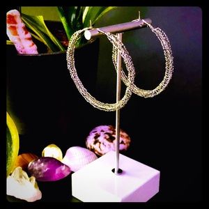 2.25” Handmade Silver Lightweight Hoop Earrings